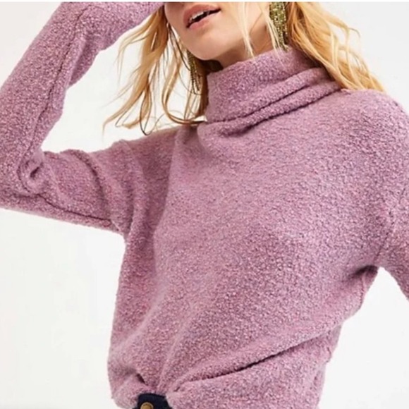 Free People Stormy Cowl Plush Fuzzy Pullover‎ Sweater L - Picture 6 of 8